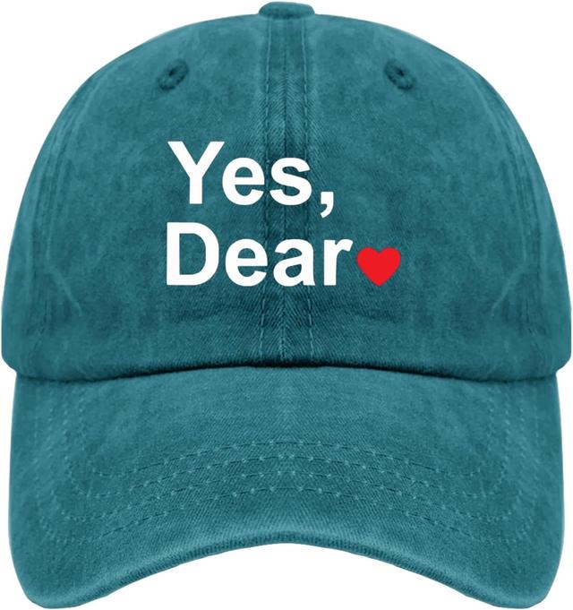 Product image of Yes Dear Hats for Men Baseball Caps Stylish Washed Hiking Hats Cotton Cyan Blue