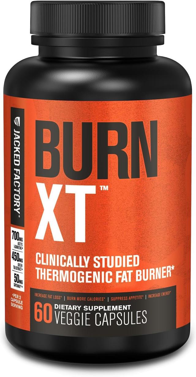 Product image of Jacked Factory Burn-XT Clinically Studied Fat Burner & Weight Loss Supplement - Appetite Suppressant & Energy Booster - with Acetyl L-Carnitine, Green Tea Extract and More - 60 Natural Diet Pills