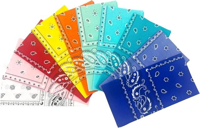 Product image of Vamqor 100% Cotton 10 Pack Fine Bandanas