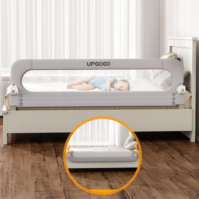 Product image of Folding Bed Rail for Toddlers,Baby Bed Rail Guard with Reinforced Anchor Safety System,Fit Bunk,Full Size,Queen,King,Twin(Grey,71"x23.6")