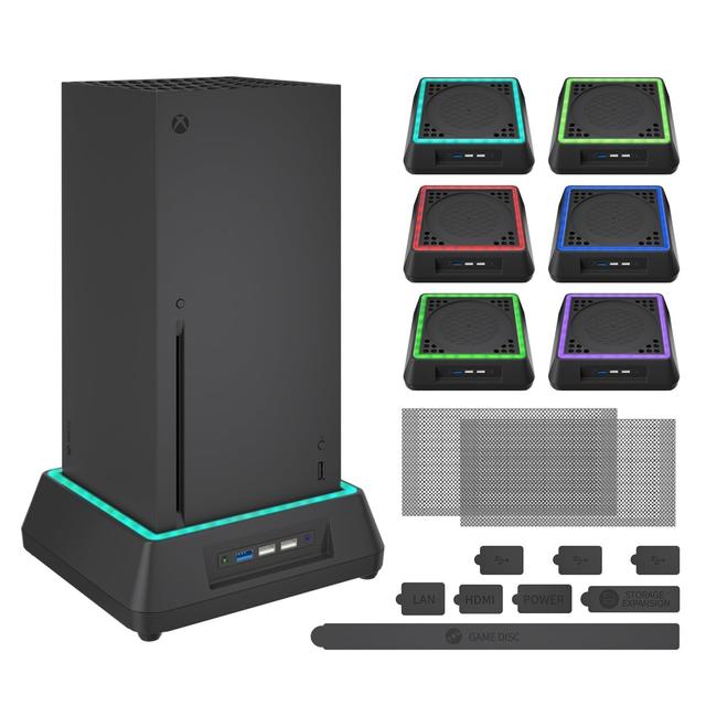Product image of Cooling Fan for Xbox Series X Mviioe Xbox Series X Cooling Stand with LED Indicator, Extra Big Turbo Fan, USB 2.0 Ports, Dust Cover Filters (Only Compatible with Xbox Series x)