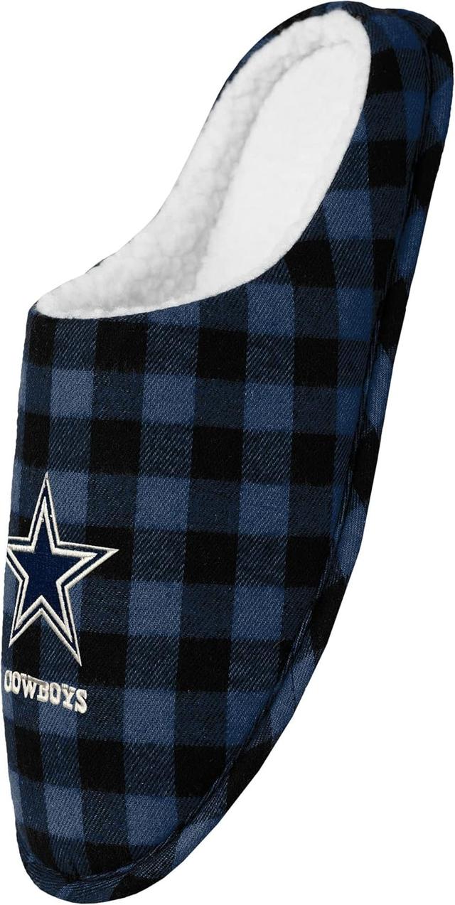 Product image of FOCO Men's NFL Sherpa Lined Buffalo Check Memory Foam Slippers
