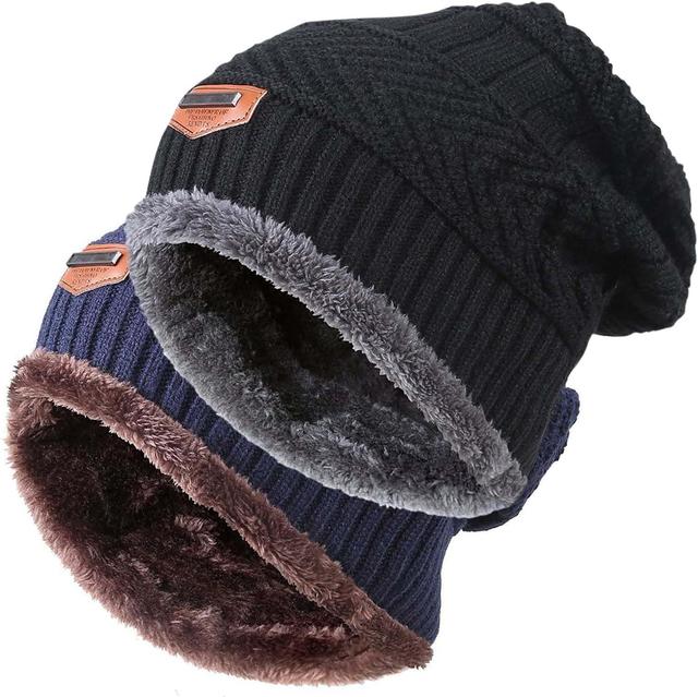 Product image of Winter Beanie Hat for Boys Girls (5-14 Years) Slouchy Beanie Windproof Warm Knit Kids Skull Cap