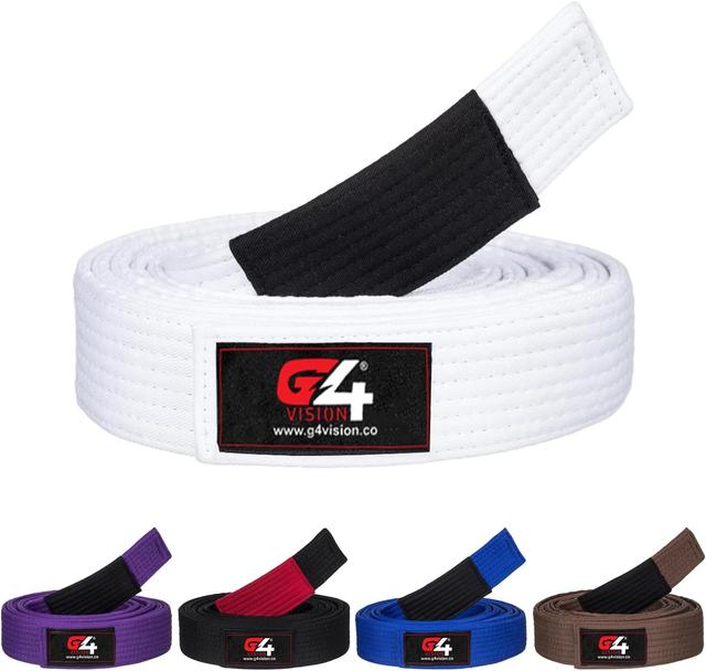 Product image of G4 VISION Jiu Jitsu Belt BJJ Belts Brazilian Adult A1 A2 A3 A4 Black Brown Purple Blue White