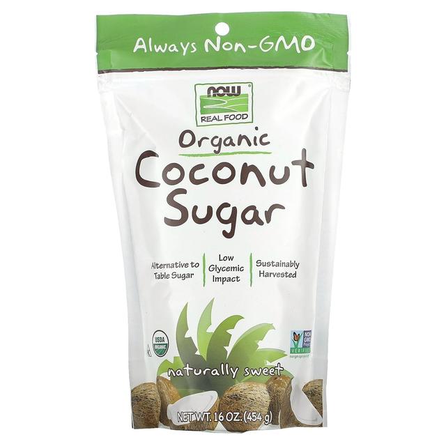 Product image of NOW Foods, Certified Organic Coconut Sugar, Alternative to Table Sugar, Low Glycemic Impact, from Sustainably Harvested Coconuts, Certified Non-GMO, 16-Ounce (Packaging May Vary)