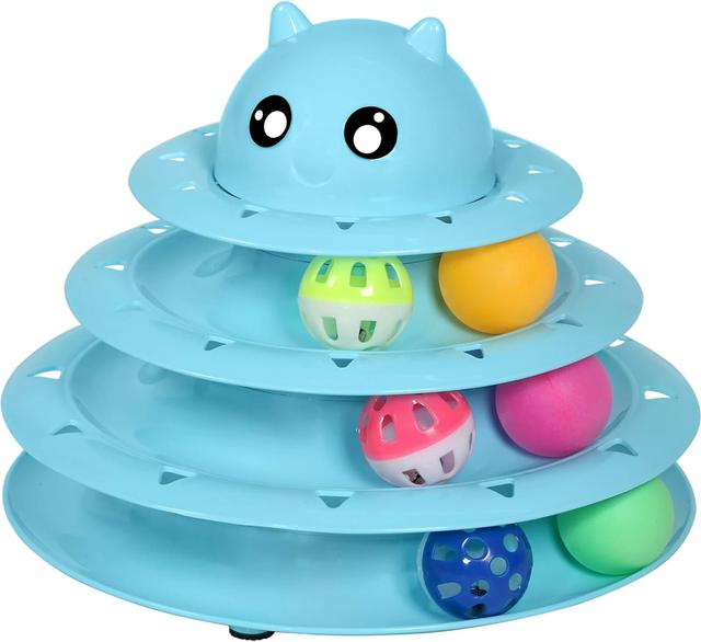 Product image of UPSKY Cat Toy Roller 3-Level Turntable Cat Toys Balls with Six Colorful Balls Interactive Kitten Fun Mental Physical Exercise Puzzle Kitten Toys