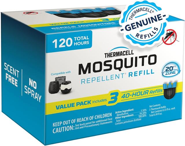 Product image of Thermacell Rechargeable Mosquito Repeller Refills; Advanced Repellent Formula Provides 20 Foot Protection Zone; Compatible with Thermacell E-Series & Radius Only; No DEET, Spray or Flame