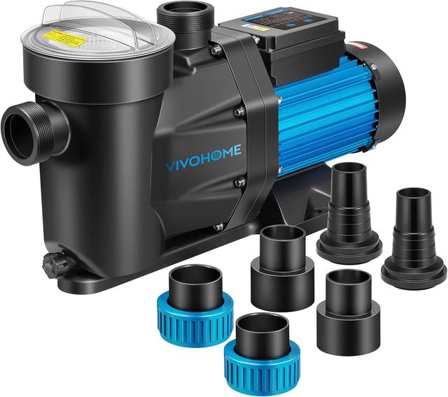 Product image of VIVOHOME 2.0 HP Powerful Self Primming 7140 GPH Swimming Pool Pump w/Timer for Inground Pool 1.5" & 2.0'' PVC Pipe Fittings 115V Energy Saving w/Strainer Basket