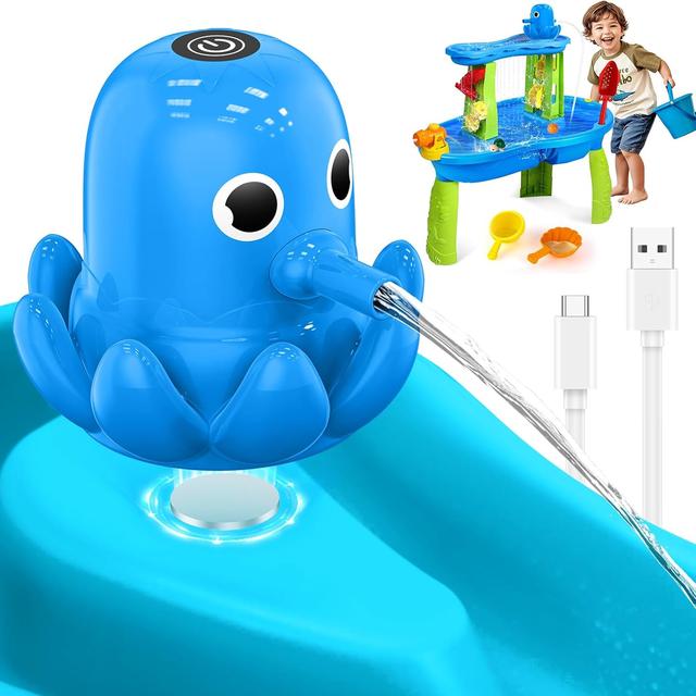 Product image of Water Table Pump Octopus, Cordless Rechargeable Pump for Water Tables with Magnetic Mounting, No Drill Installation, Durable Outdoor Water Play Accessories for Kids & Toddlers (Blue)