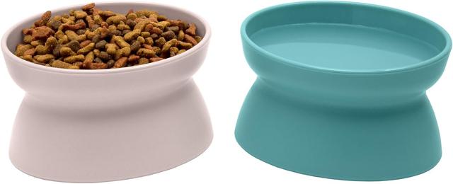Product image of Kitty City Raised Cat Bowls, Small Bowl 2pk (Pastel)