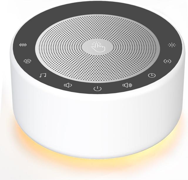 Product image of Kipcush White Noise Sound Machine with Nursery Lamp, Mood Lighting, 7 Colour Night Light, 30 Soothing Sounds for Baby/Adult. Timer, Plug in, Memory Function, Touch Control