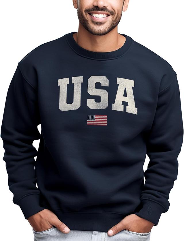 Product image of USA Fourth of July Holiday Unisex Sweatshirt | Comfortable Patriotic Pullover for Men & Women (Navy)
