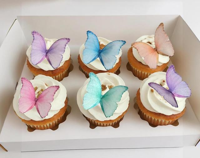 Product image of Edible Wafer Glutinous Paper Butterflies for Birthday Cake Decorating include 48 Pcs Colorful Small Pastel Cupcake Topper Decorations, Birthday Cake Topper (Mixed Colour)