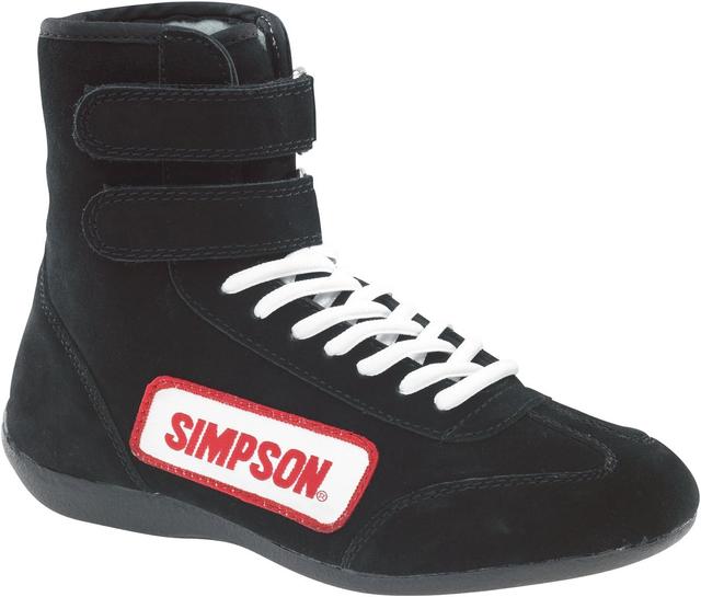 Product image of Simpson Racing 28105BK The Hightop Black Size 10-1/2 SFI Approved Driving Shoes