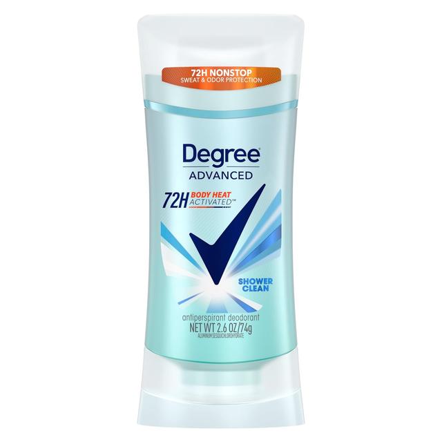 Product image of Degree Advanced Protection Antiperspirant Deodorant Shower Clean for 72-Hour Sweat & Odor Control for Women, with Body Heat Activated Technology, 2.6 oz