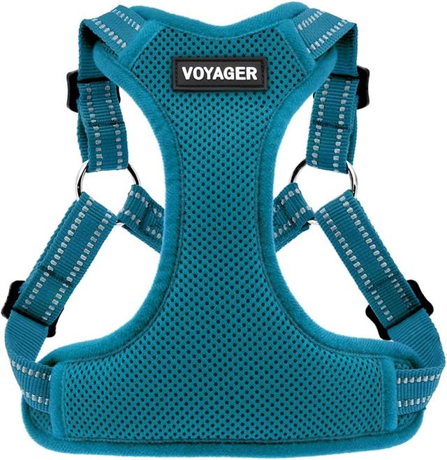 Product image of Best Pet Supplies Voyager Adjustable Dog Vest Harness Breathable No Pull Harness for Small, Medium, Large Dogs, Harness for Walking, Jogging, Easy Step-in, Reflective Stripes - Turquoise, M