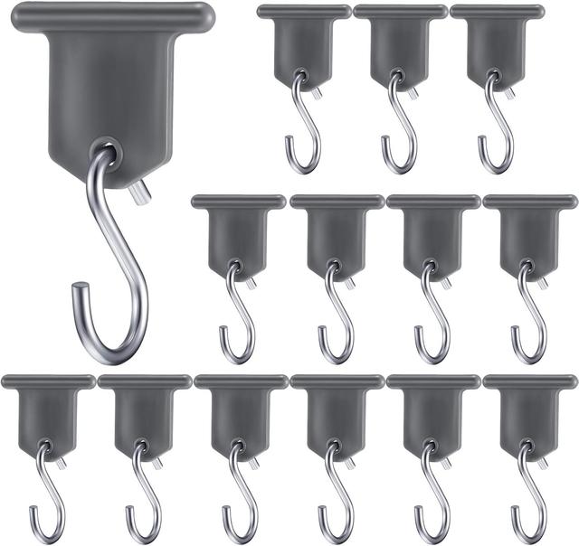 Product image of BBTO RV Awning Hooks for Lights Camping Awning Accessory Hangers Plastic Metal S Shaped Gray Hooks Set Camper Light Support Hanger for Camping Tent Indoor Outdoor Decor (14 Pieces)