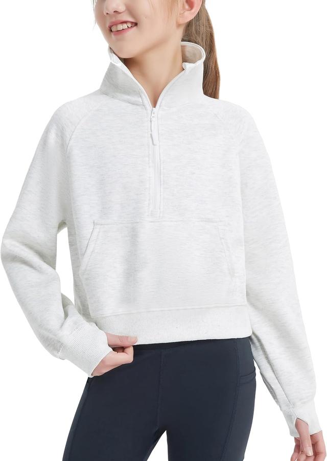 Product image of EXARUS Girls Sweatshirts Cropped/Oversized Hoodie Pullover Long Sleeve with Pocket Casual School for Kids 6-14Y