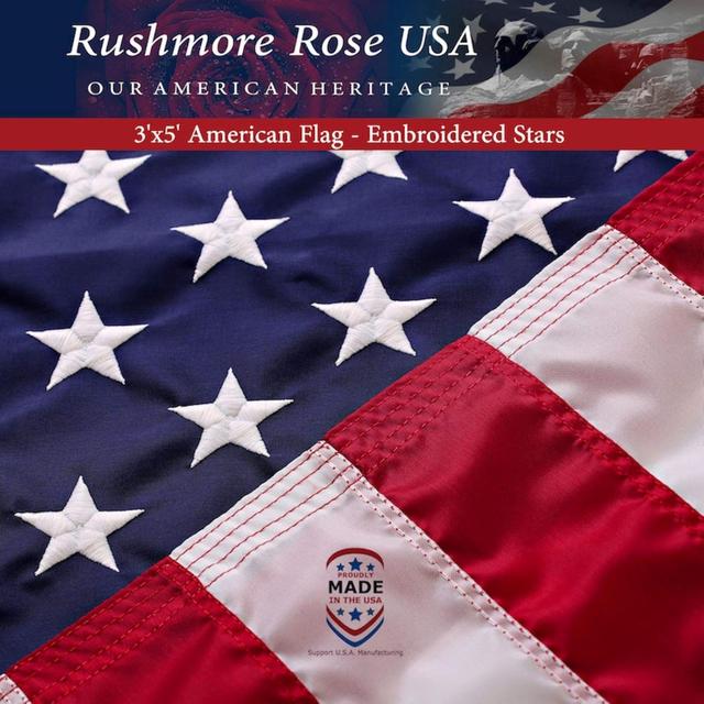 Product image of American Flag | American Flags for Outside 3X5 |100% Made in USA Flag - Premium US Flag 3X5 Heavy Duty Outdoor with Embroidered Stars and Sewn Stripes.