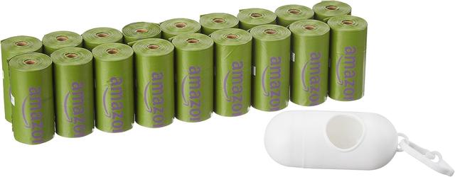 Product image of Amazon Basics Dog Poop Bags with Dispenser, 270 Count, Enhanced for Guaranteed Leakproof, Lavender Scented, Includes Leash Clip