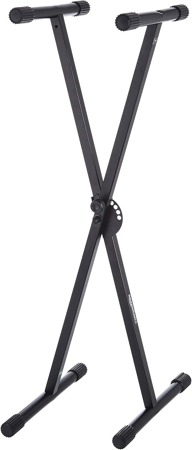 Product image of Amazon Basics Keyboard and Piano Stand, Adjustable Height, Portable Single-X-Shape, Black