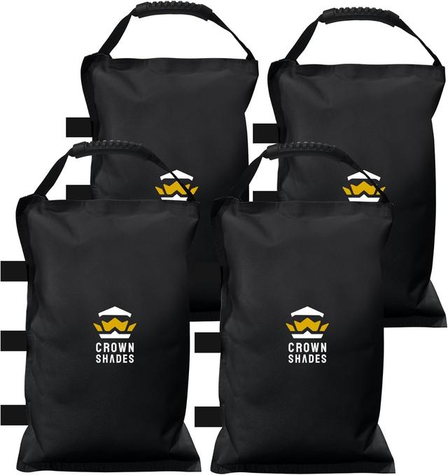 Product image of CROWN SHADES Sand Bags for Canopy Legs (112 LBS) Sandbags for Weight, Canopy Tent Weights, Pop Up Tent Weights Bags, Black (Unfilled)