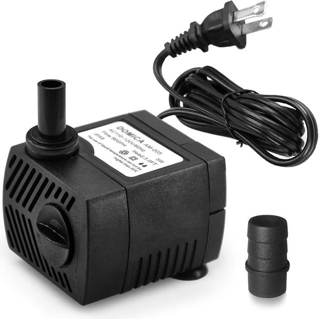 Product image of 90 GPH Mini Submersible Pump, Small Fountain Pump (5W 350L/H) for water feature, Aquariums, Fish Tank, Tabletop Fountain, Pet Fountain, Indoor or Outdoor Pond Fountain