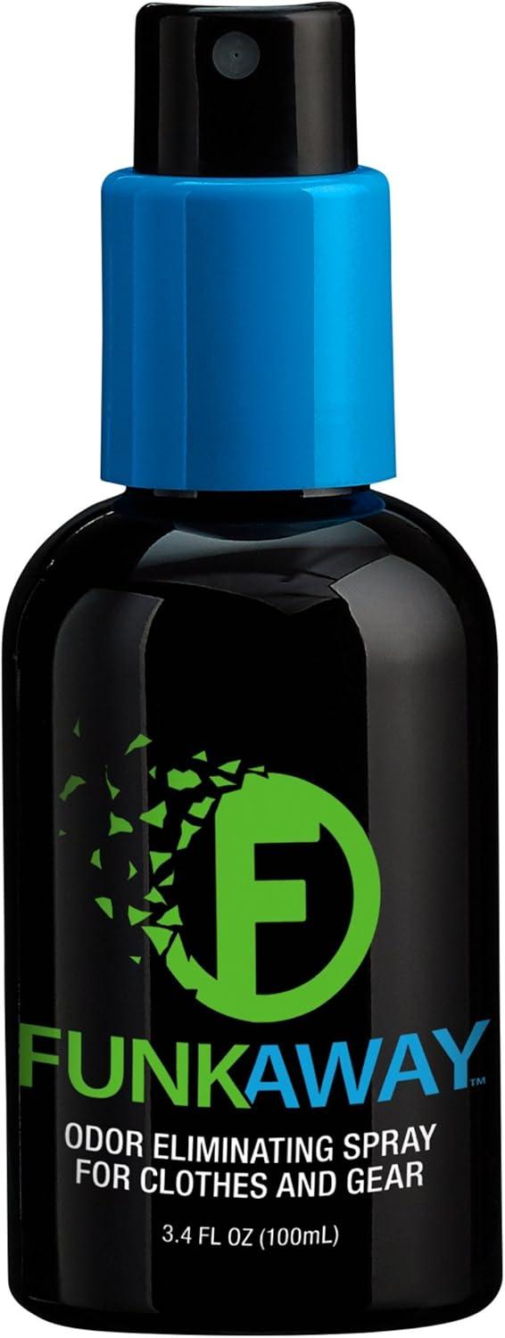Product image of FunkAway Odor Eliminator Spray for Shoes, Clothes and Gear, 3.4 oz., Non-Aerosol; Mini Size for Travel, Ideal for Gym Bag, Purse, Locker or Suitcase