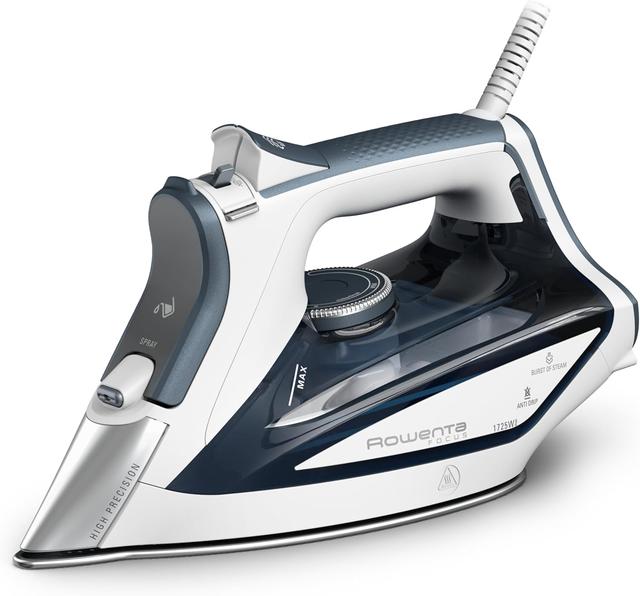 Product image of Rowenta Iron Steamer for Clothes, Focus Stainless Steel Soleplate, 400 Microsteam Holes, Powerful Steam Iron, Lightweight, Leakproof, 1725 Watts