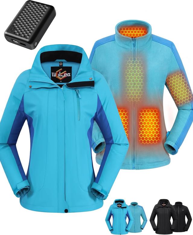 Product image of Wulcea 3-in-1 Graphene Heated Jacket For Women 12V 18400mAh Fast Charge With Large Capacity
