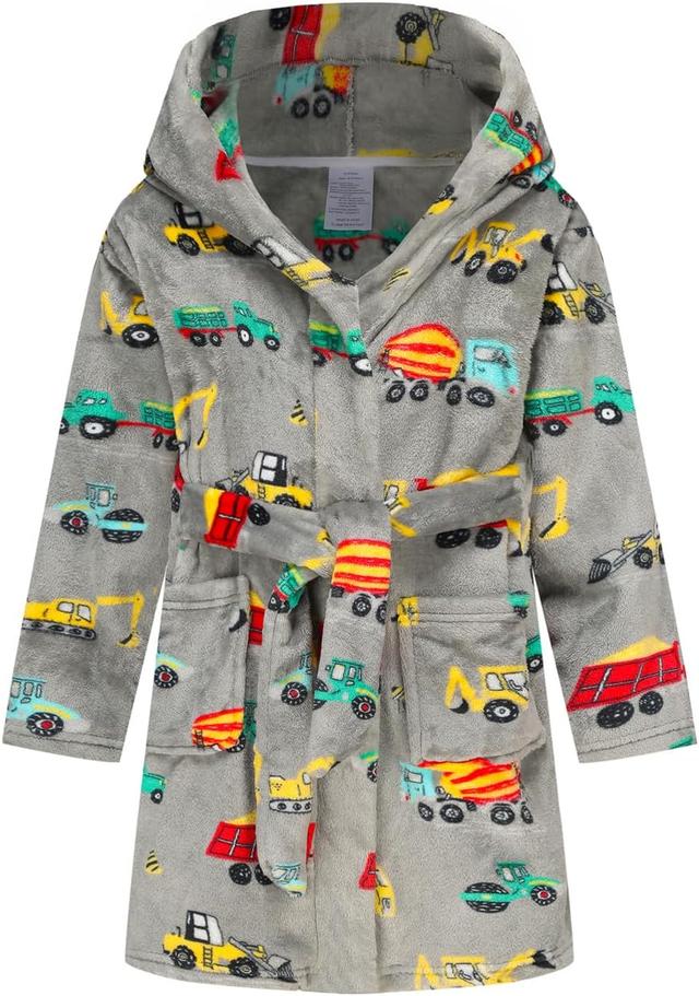 Product image of Boys Girls Robes Kids Toddler Flannel Hooded Bathrobe Pajamas Sleepwear 2-16 Years