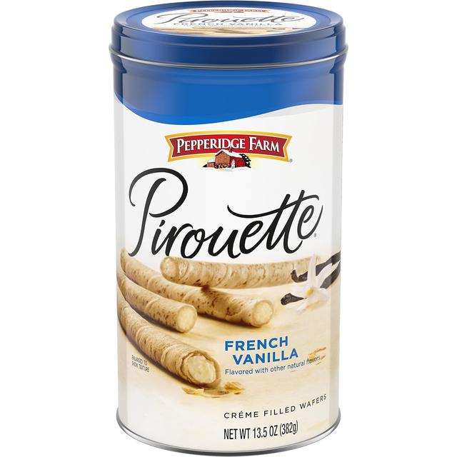 Product image of Pepperidge Farm Pirouette Cookies, French Vanilla Flavored Crème Filled Wafers, 13.5 Oz Tin