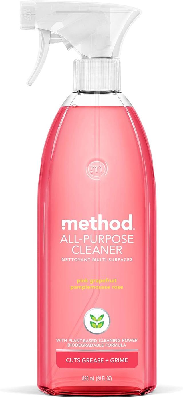 Product image of Method All-Purpose Cleaner, Pink Grapefruit, Plant-Based and Biodegradable Formula Perfect for Most Counters, Tiles, Stone, and More, 28 oz spray bottle