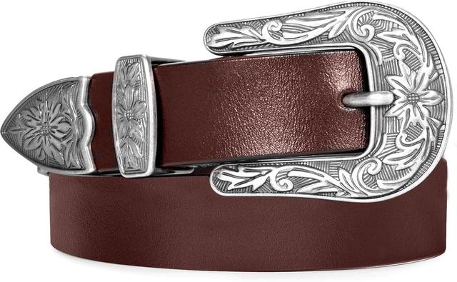 Product image of XZQTIVE Women Western Belt For Cowgirl Cowboy Pants Jeans With West Carved Floral Design