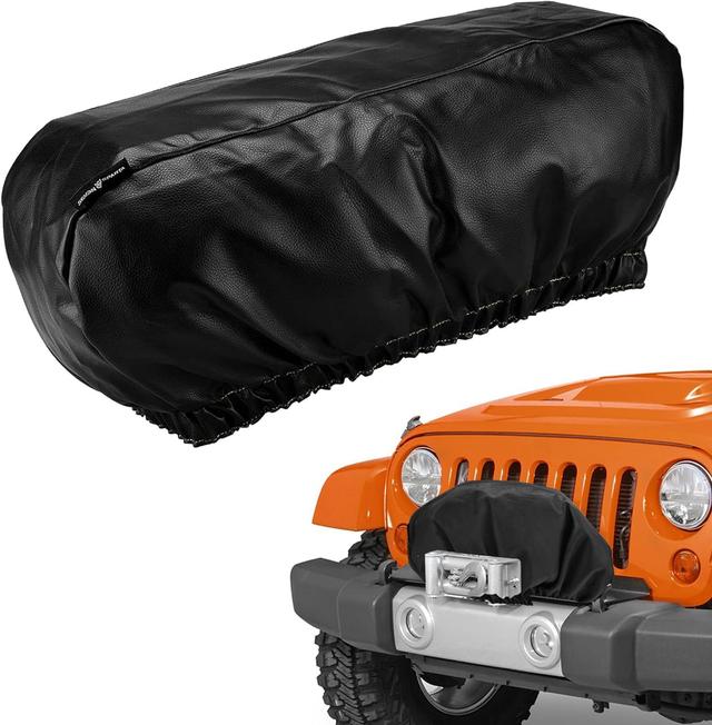 Product image of SEVEN SPARTA Winch Cover Heavy Duty Waterproof Winch Protection Cover, Dust-Proof,Universal Winch Protective Cover for Electric Winches Up to 17500 Lbs, 24” W x 10” H x 7” D (1)