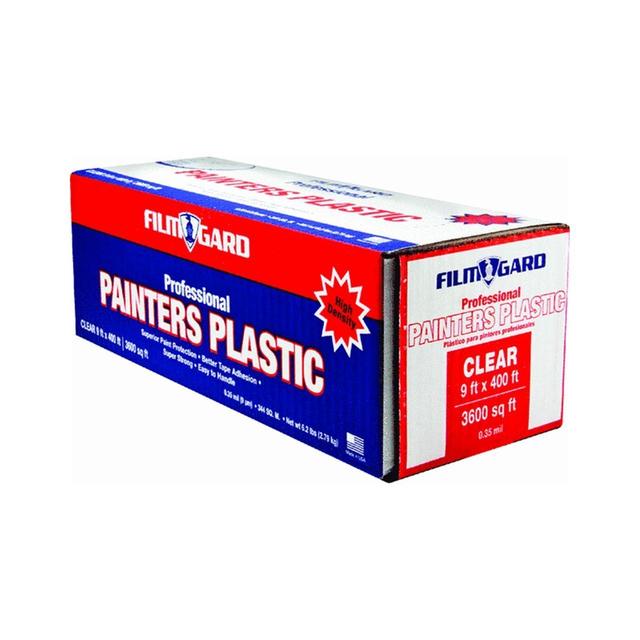 Product image of Berry Plastics 626260 Film Gard High Density Professional Painter's Plastic, 400' Length x 9' Width x 0.35 mil Thick, Clear