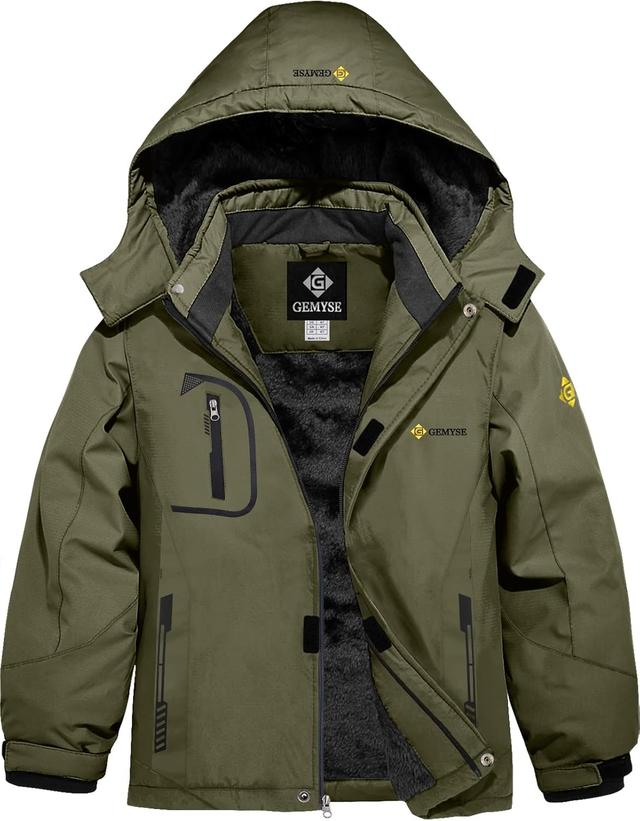 Product image of GEMYSE Boy's Waterproof Ski Snow Jacket Fleece Windproof Winter Jacket with Hood