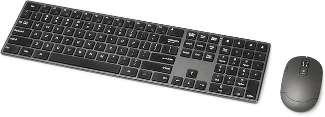 Product image of Amazon Basics Ultra Premium Wireless Keyboard and Mouse Combo - Rechargeable, Ultra Slim Design, Quiet, Full Size, Number Pad, QWERTY, Black