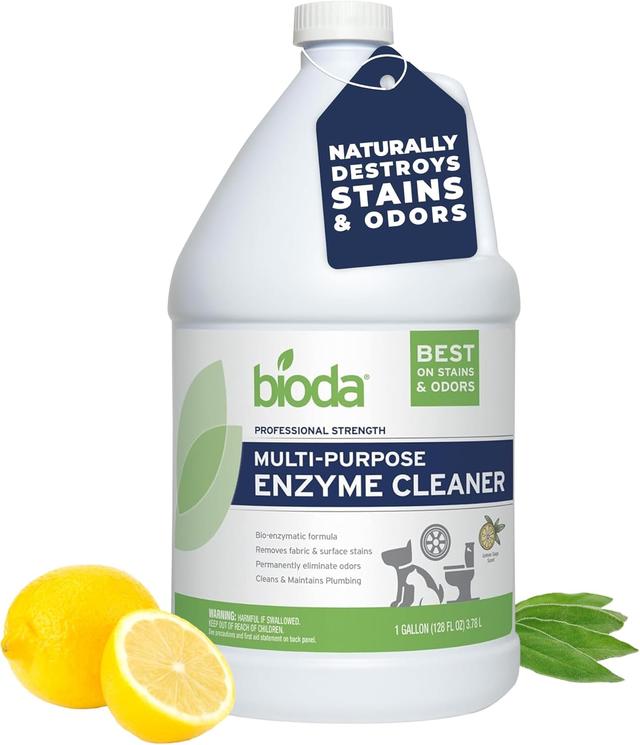 Product image of Bioda Multi-Purpose Probiotic Enzyme Cleaner and Deodorizer | Professional Strength | Trash Can Deodorizer, Pet Stains and Odors, Drains, Floors, Bathrooms, Toilets | Made in USA | 1 Gallon