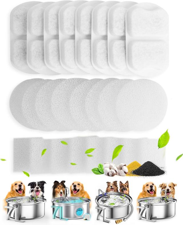Product image of oneisall Dog Water Fountain for Large Dogs,7L/230oz/1.8G Stainless Steel Dog Fountain Super Quiet with Triple Filtration,Great for Large Dogs Cats and Multi-Pet Home (8Set Filters for 7L Dog Fountain)