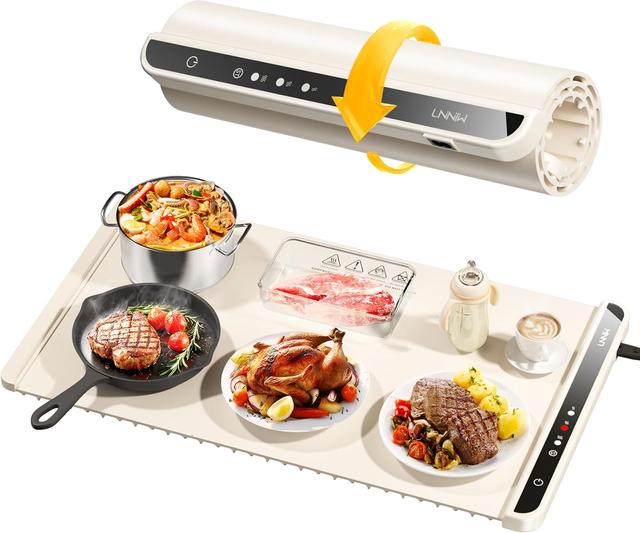 Product image of Warming Mat for Food,Food Warming Mat,Electric Warming Tray for Buffets Party and Home Daily Use,Heating Fastly in 10s,Portable Design,Timed Function for Your Family.