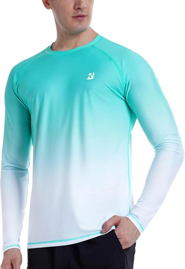 Product image of Roadbox Men's UPF 50+ Swim Shirts, Long Sleeve UV Sun Protection Rash Guard, Quick Dry SPF T-Shirt for Beach Surfing Fishing