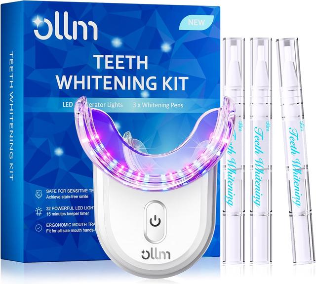 Product image of Teeth Whitening Kit for Sensitive Tooth: Professional Whitening Gel Pens Dental kit, 32X LED Light White Personal Care Products, 35% Carbamide Peroxide Whitener, Beauty Tools for Home (01_White)