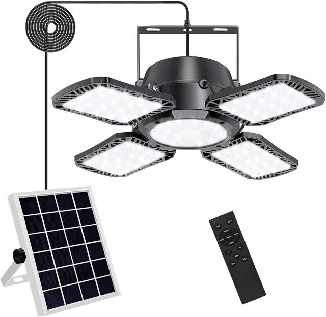 Product image of Auzev Solar Shed Light Indoor Outdoor Upgrade 176 LED 4 and 1 Heads Solar Powered Motion Sensor Pandent Daytime Work Lights with 4 Modes Remote Control Security lamp for Garage Gazebo Barn