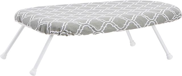 Product image of Amazon Basics Compact Tabletop Ironing Board with Folding Legs - Trellis Removable Cover, Chevron, 23.6"L x 7.1"W x 14.3"H
