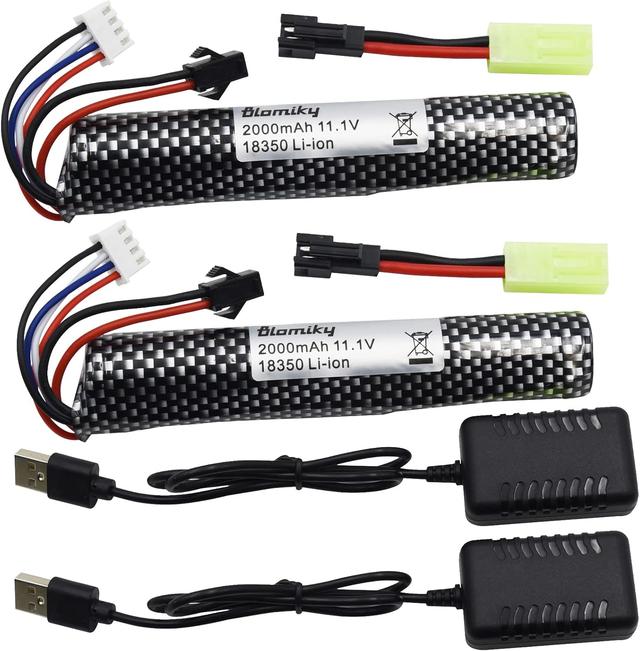 Product image of Blomiky 11.1V 2000mAH Li-ion 3S Rechargeable Battery Suitable for Air Soft Splatter Blaster / 183503 * 2