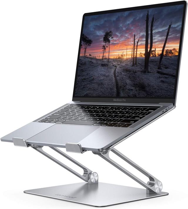 Product image of Lamicall Adjustable Laptop Stand, Portable Laptop Riser, Aluminum Laptop Stand for Desk Foldable, Ergonomic Computer Notebook Stand Holder for MacBook Air Pro, Dell XPS, HP (10-17.3'') - Silver
