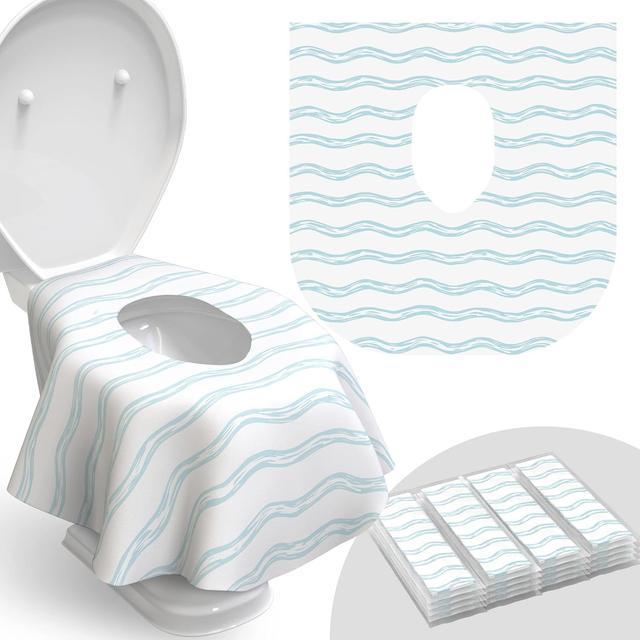 Product image of Toilet Seat Covers Disposable - 20 Pack - Waterproof, Ideal for Kids and Adults – Extra Large, Individually Wrapped for Travel, Toddlers Potty Training in Public Restrooms (Waves, 20)