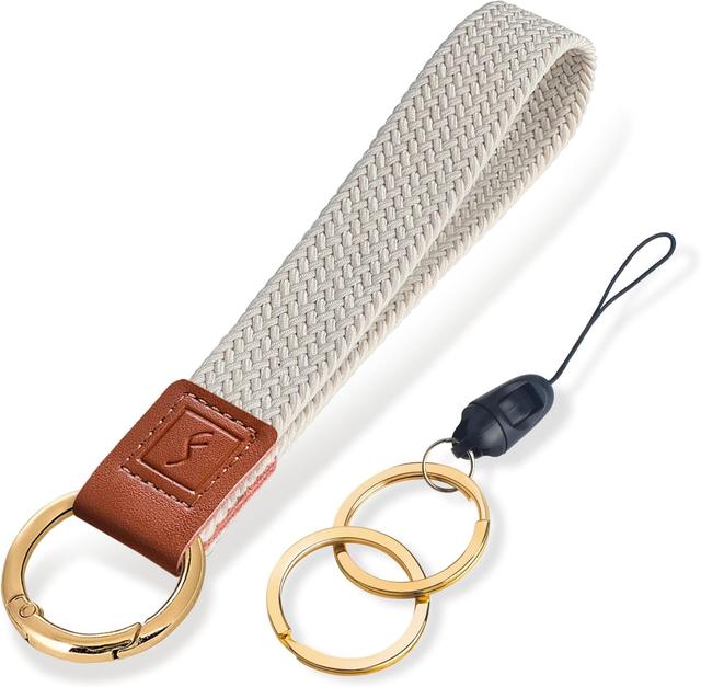 Product image of Fishent Stretchy Key Chain, Cute Keychain Wristlet, Woven Wrist Lanyard for Keys, Key Chains for Women Men Car Keys ID Badges Card Wallet Phone