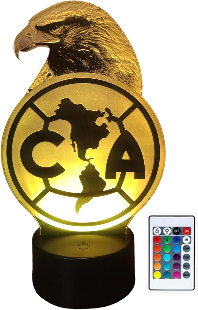 Product image of Aguilas America Soccer Led lamp with Touch Base + Control 16 Colors 4 Lighting Modes Ideal for a Birthday Gift Decorative Night lamp. Football Fans